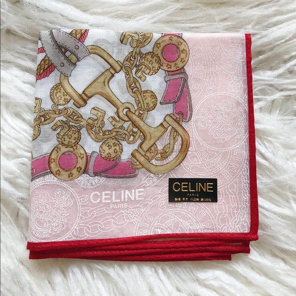 Vintage Celine Paris ruby red handkerchief - Picture 2 of 6